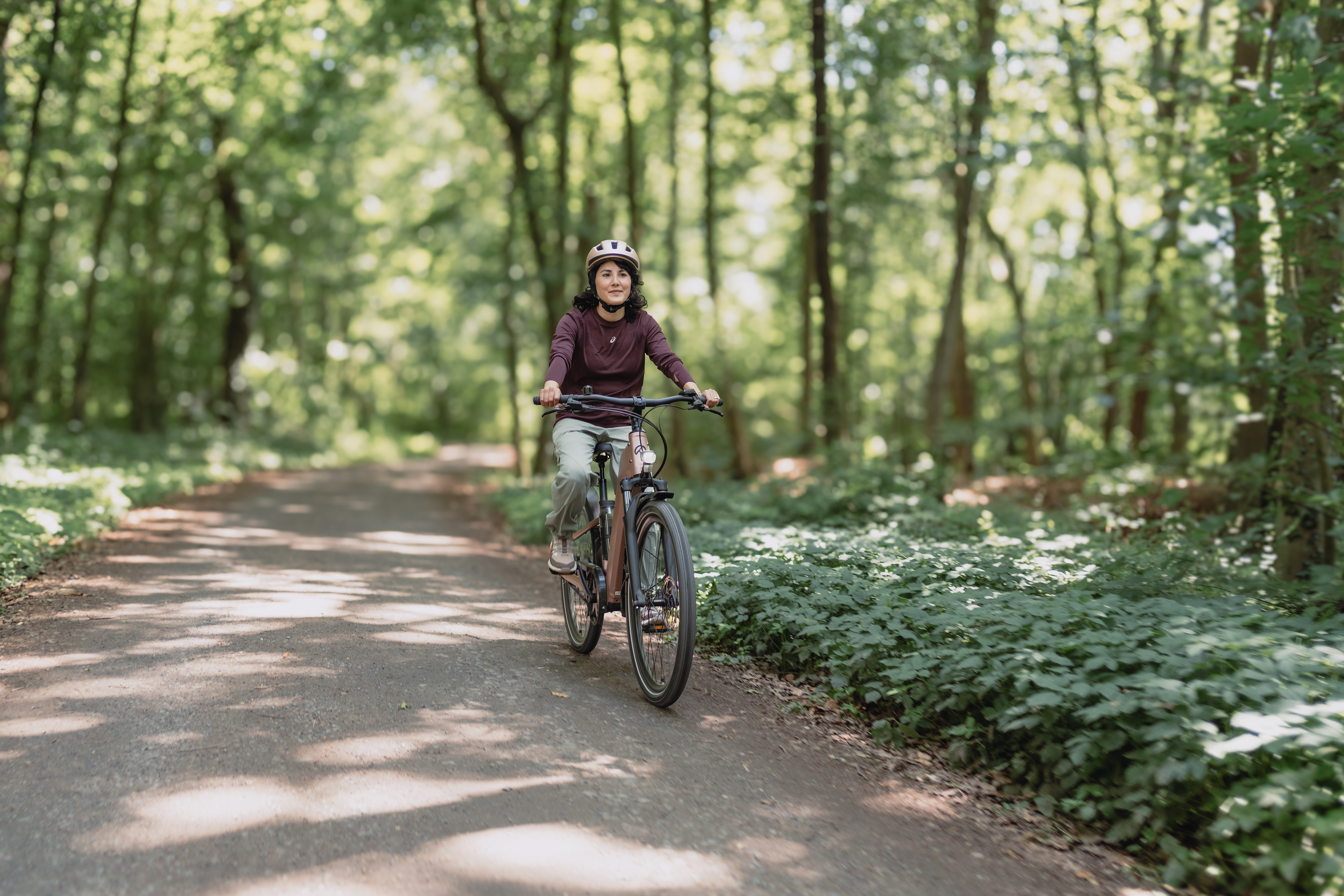 woman on a bike